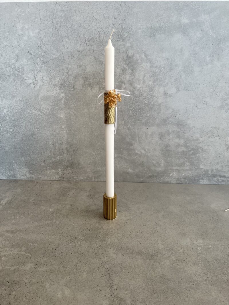 Gold Resin Cross Candle